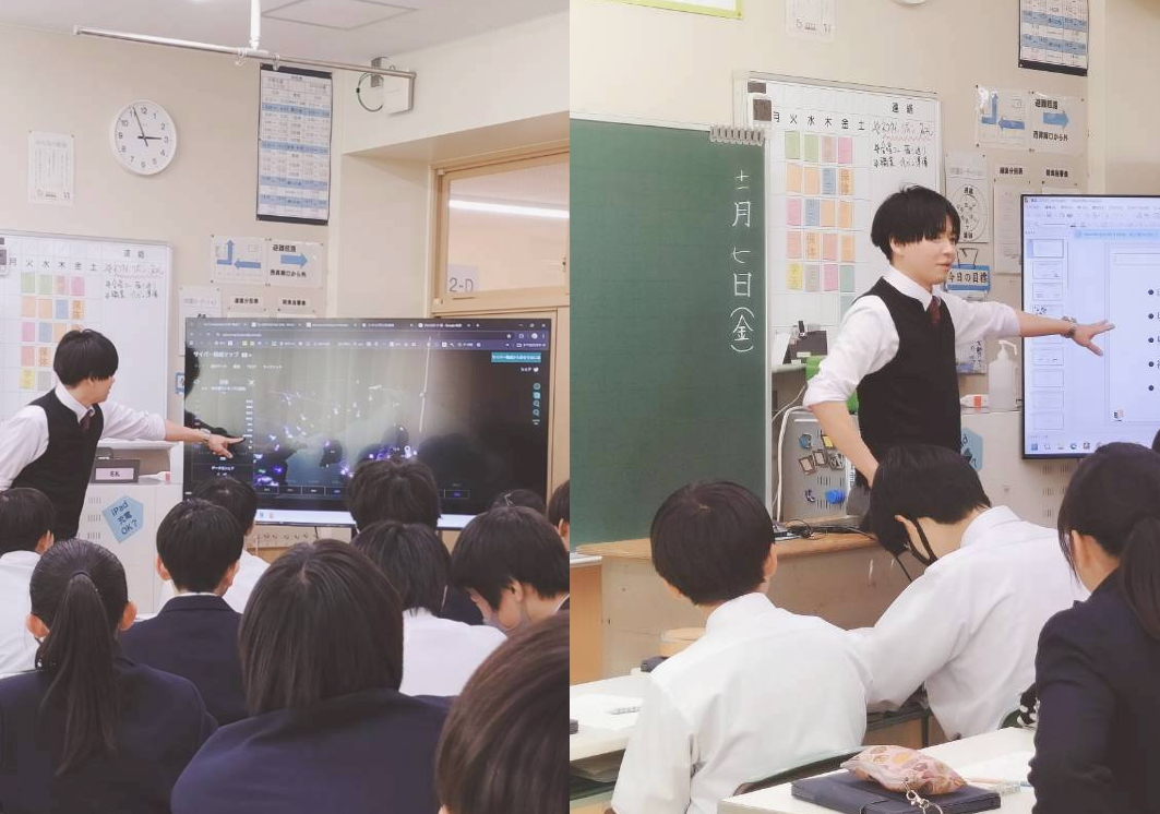 成田市吾妻中学校でのデータ分析とWeb制作の出前授業の様子